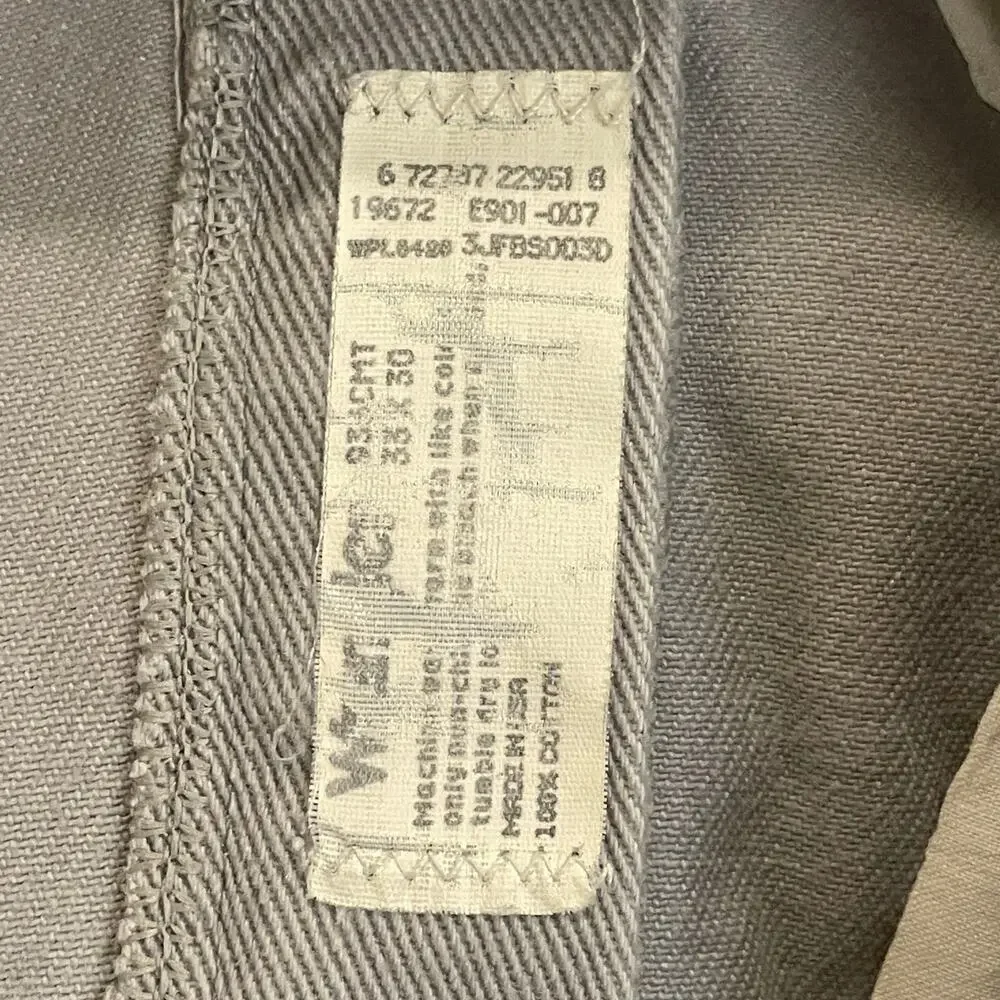Wrangler 33x30 USA Gray Twill Jeans | Vintage Cowboy Cut Straight Leg Y2K Rare - Picture 4 of 10